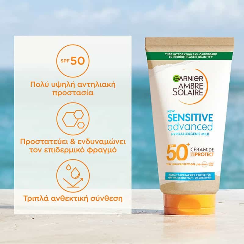 Αντηλιακό Γαλάκτωμα με SPF50+ και για Ευαίσθητες Επιδερμίδες